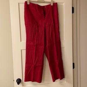 Lined linen red Talbots trousers